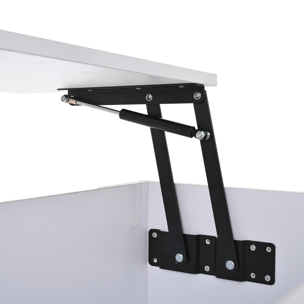 COUCHTISCH 100/50/40 cm höhenverstellbar mit verstecktem Stauraum und LED-Licht - Weiß, Holzwerkstoff (100/50/40cm) - OKWISH