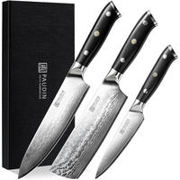 KÜCHENMESSERSET 3-teiliges Set Damaststahl VG10 G10 Griff - Multicolor, Metall