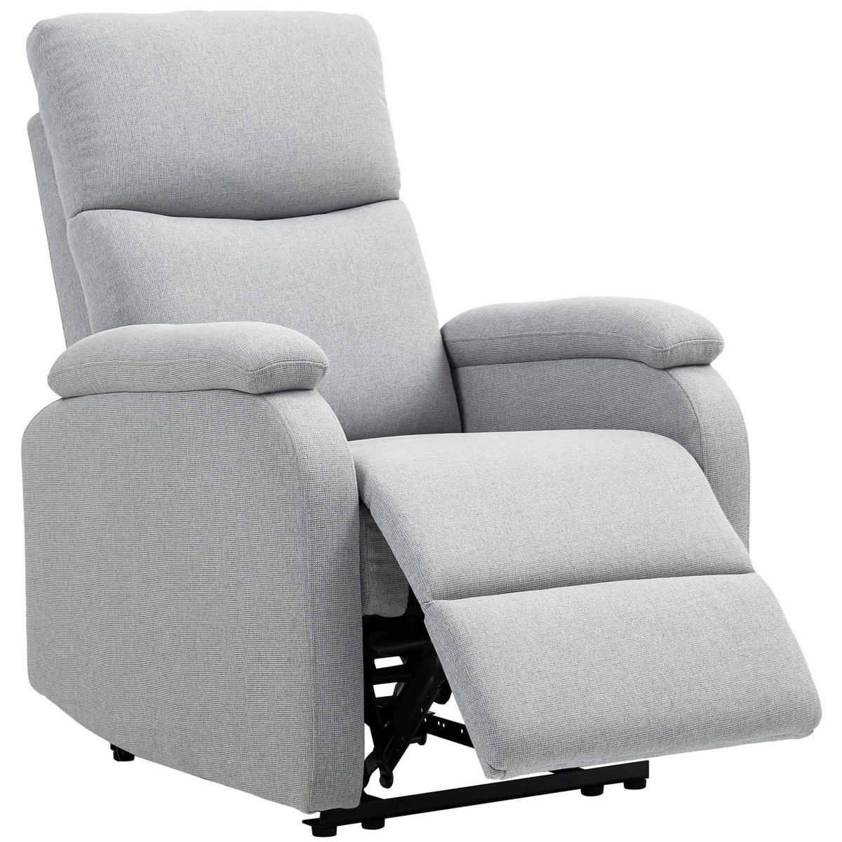 RECLINER-SESSEL DE-06305 mit verstellbarer Lehne & Fußstütze Grau - Grau, Textil/Metall (69/103/91.5cm) - ComfortXL