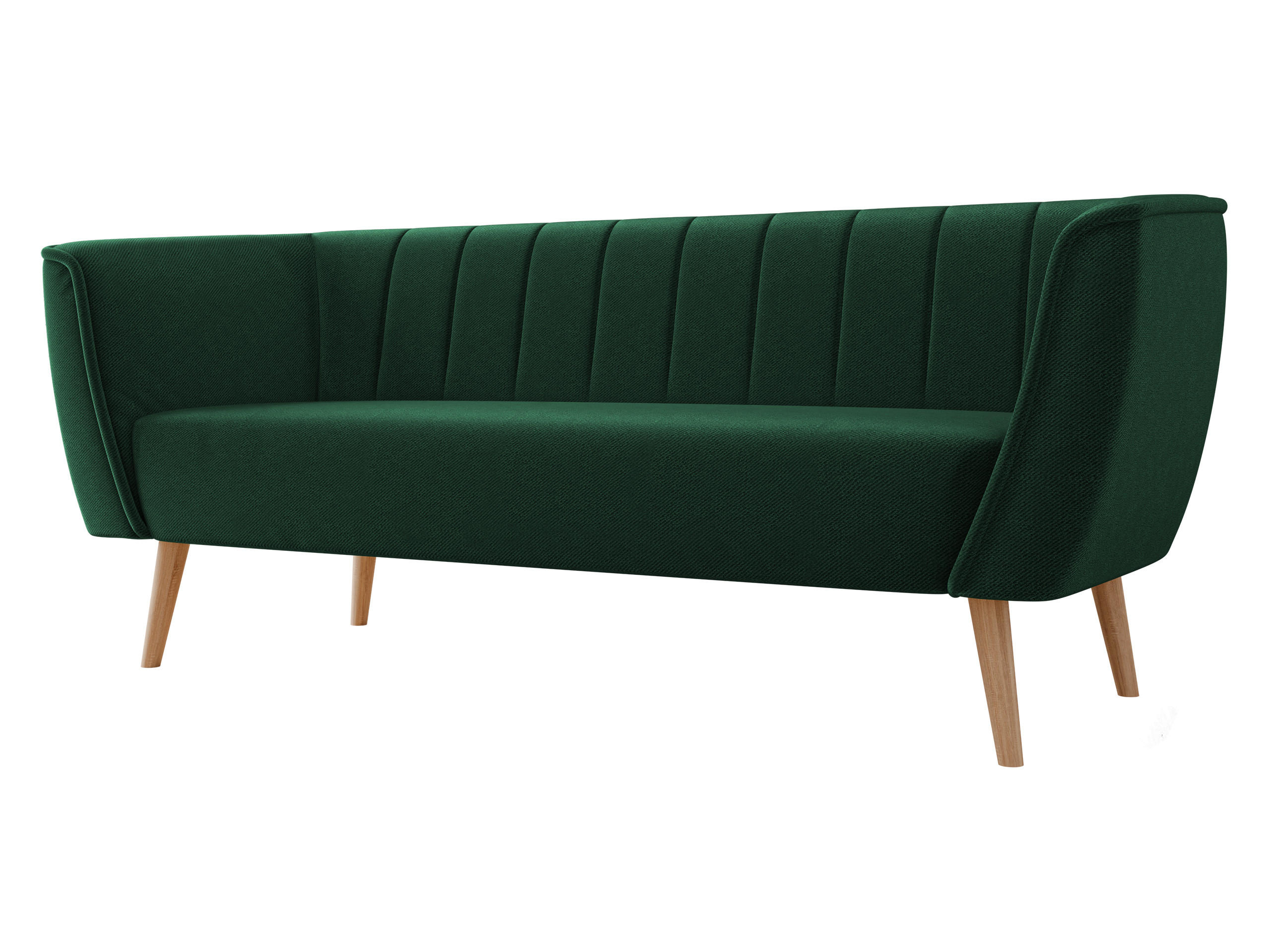 SOFA Pas 3 - Smaragdgrün/Naturfarben, Holz/Textil (182/75/74cm) - MIRJAN24
