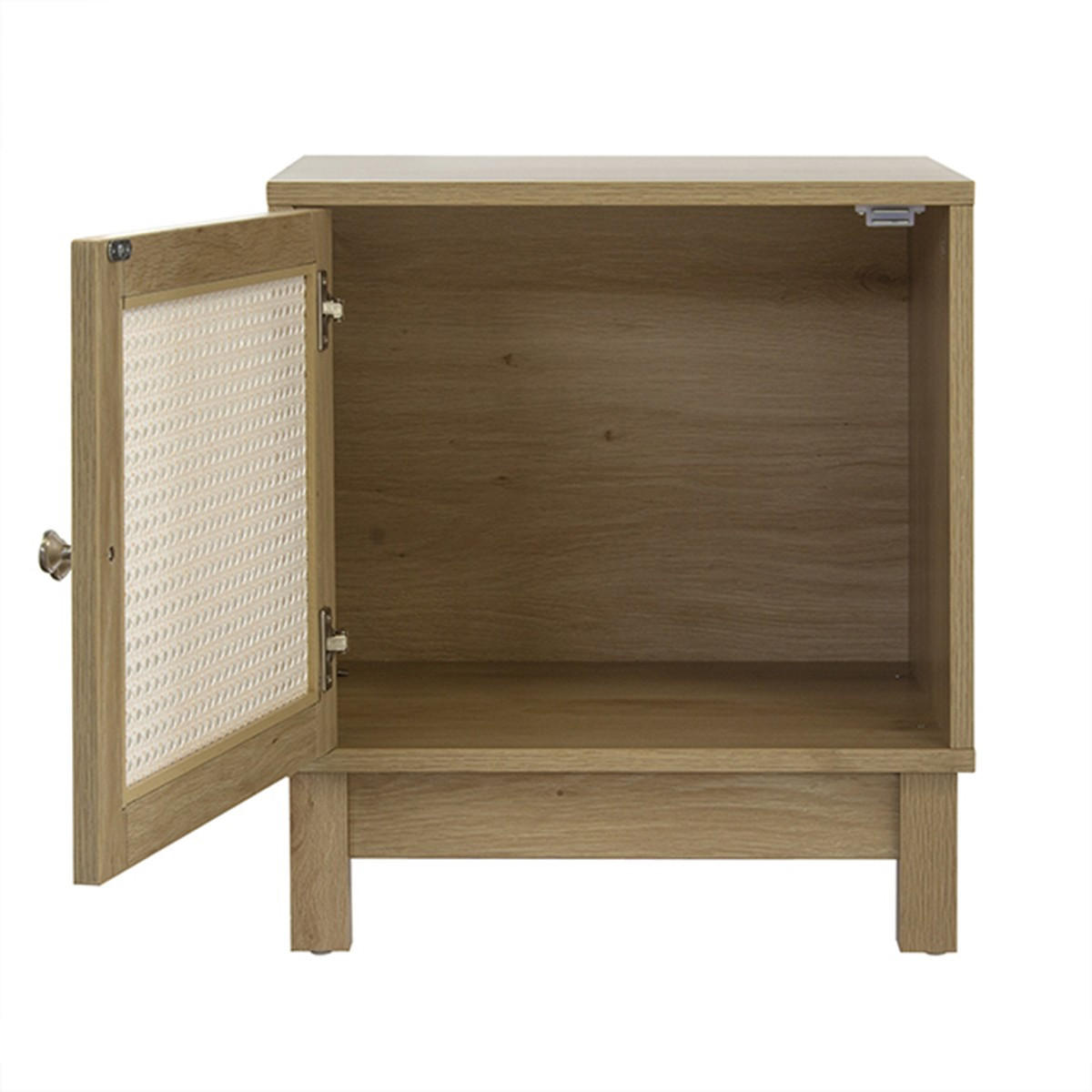 NACHTTISCH mit 1 Tür Rattanimitat - Apfelbaumfarben, Holzwerkstoff (35/50/45cm) - Calicosy