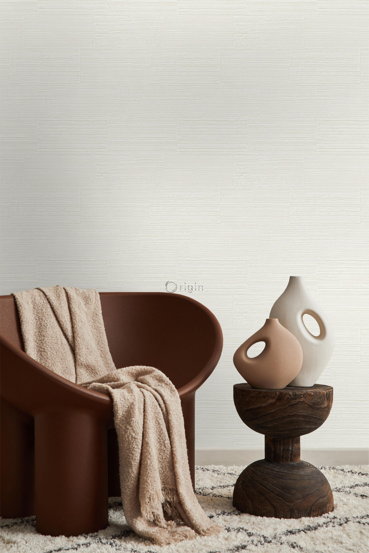 TAPETE Steinoptik 53 cm x 10.05 m - Weiß, Papier (53/1000cm) - Origin Wallcoverings
