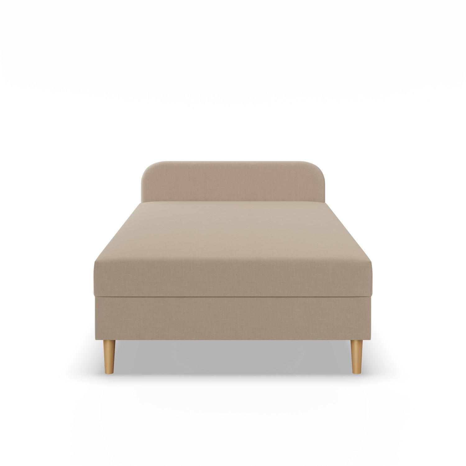 BOXBETT MIT KOPFTEIL 90x200 CASPE, Beige - Beige, Textil (90/200cm) - Mebligo