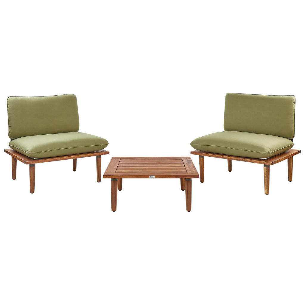 SET LOUNGE cu 2 locuri lemn de salcâm certificat verde oliv Frascati