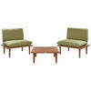 2-SITZER LOUNGE SET zertifiziertes Akazienholz Olivgrün Frascati - Olivgrün, Holz - Beliani
