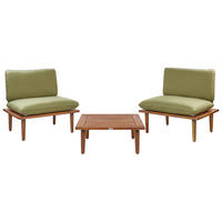 2-SITZER LOUNGE SET zertifiziertes Akazienholz Olivgrün Frascati - Olivgrün, Holz - Beliani