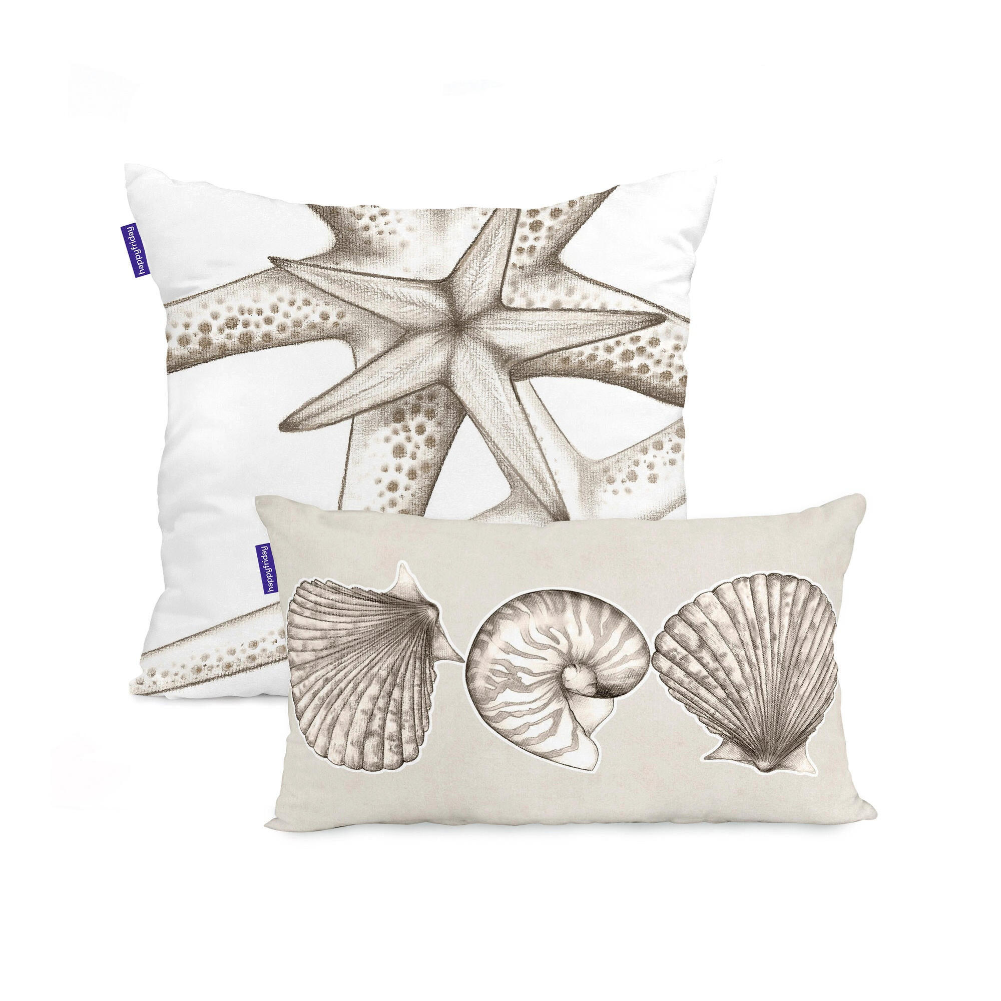 KISSENBEZUG coral reef 50x50 + 50x30 cm mehrfarbig - Multicolor, Textil (50/50cm) - Happy Friday