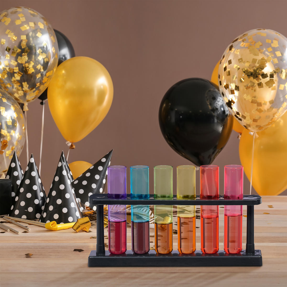 18xSCHNAPSGLÄSER - Multicolor, Kunststoff (0.04L) - Relaxdays