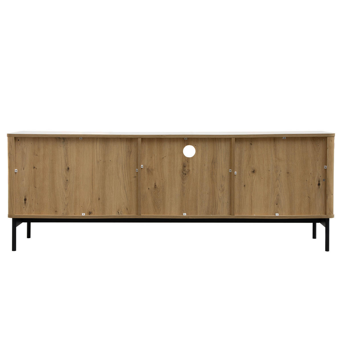 TV-LOWBOARD - Eiche Dekor / Schwarz - Eichefarben/Schwarz, Holzwerkstoff/Metall (157/57/40cm) - home24