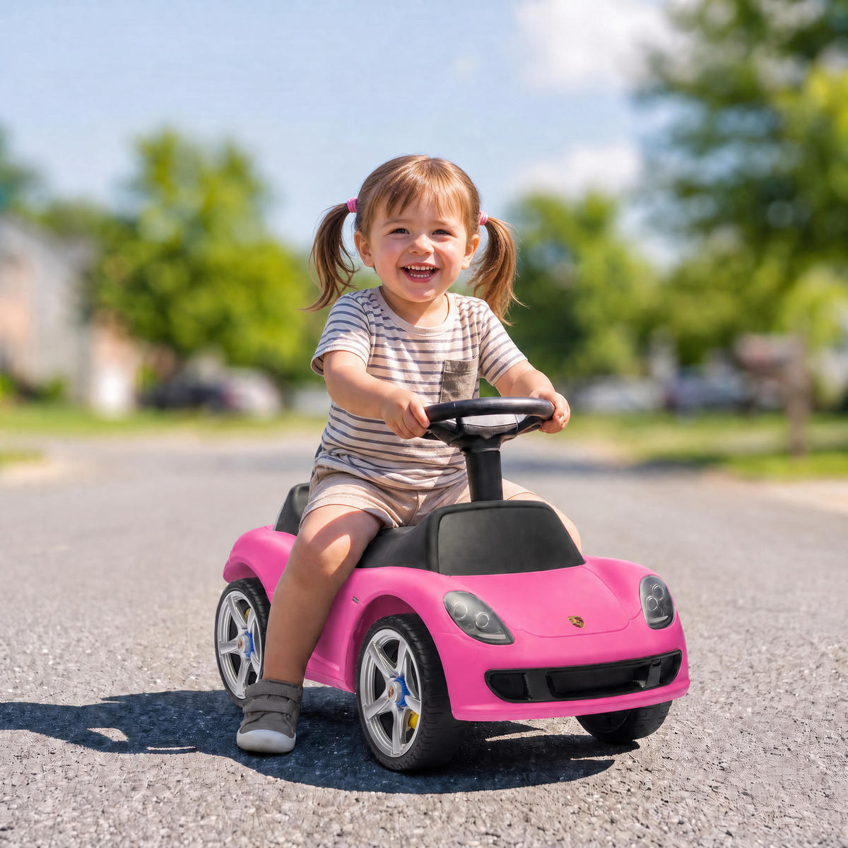 KINDER-RUTSCHAUTO Kunststoff Rosa - Rosa, Kunststoff (63/28.5/38cm) - AIYAPLAY