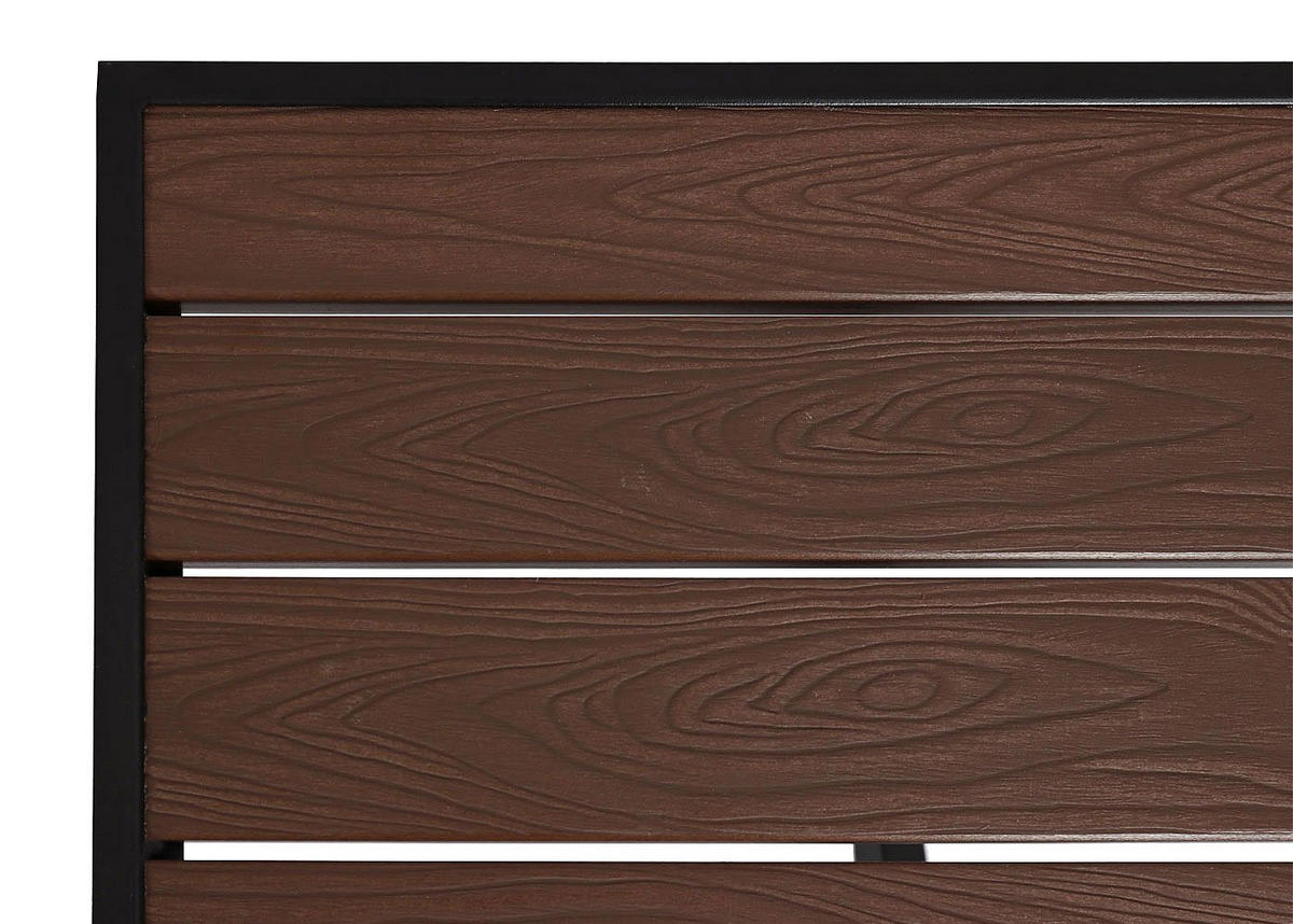 GARTENTISCH HxBxT 74x70x70cm Gastronomie Outdoor-Beschichtung Alu Holzoptik Schwarz Dunkelbraun - Dunkelbraun, Metall (70/70/74cm) - PROREGAL
