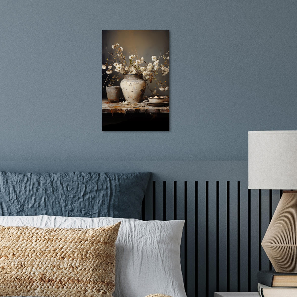 POSTER Stilleben - Blumen - Blumenstrauß - Vase - Wein 20x30 cm - Schwarz, Papier (20/30/0.1cm) - MuchoWow