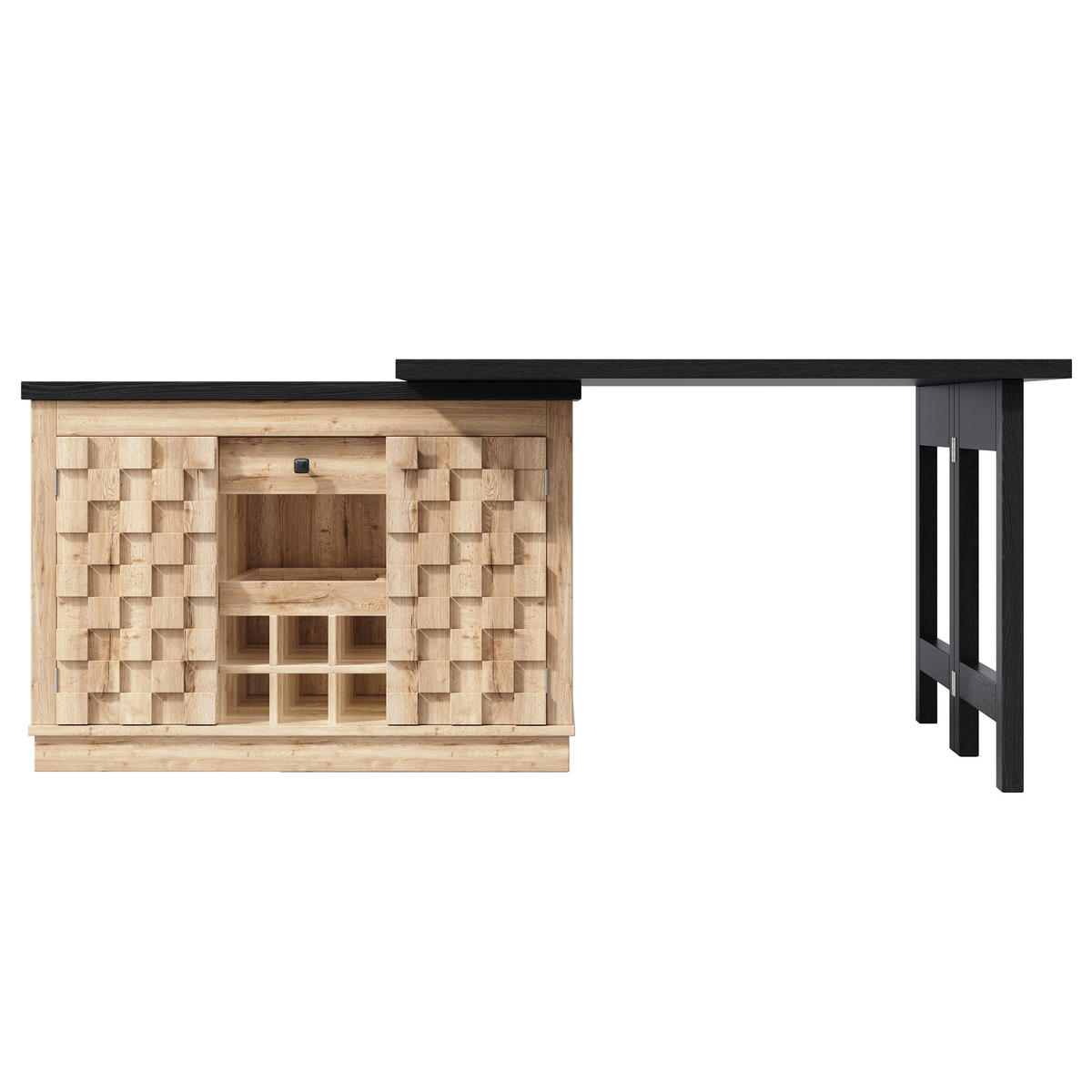 KÜCHENINSEL DE-38580 ausziehbar 120-197 cm 360° drehbar Eiche hell - Naturfarben, Holzwerkstoff (120/74.2/40cm) - ComfortXL