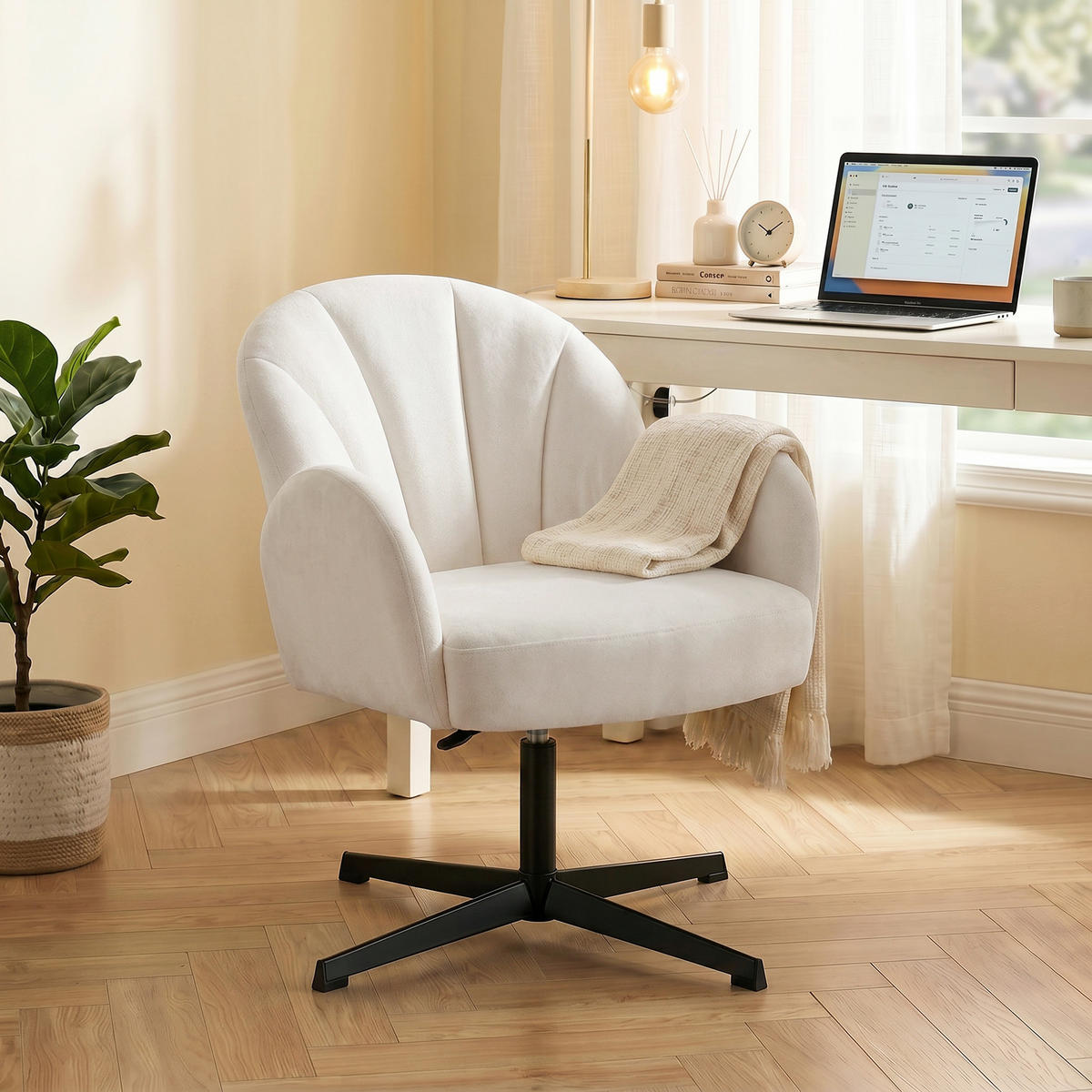 DREHSTUHL Creme 1 Stück - Creme, Naturmaterialien (64.5/80/68cm) - GiPP