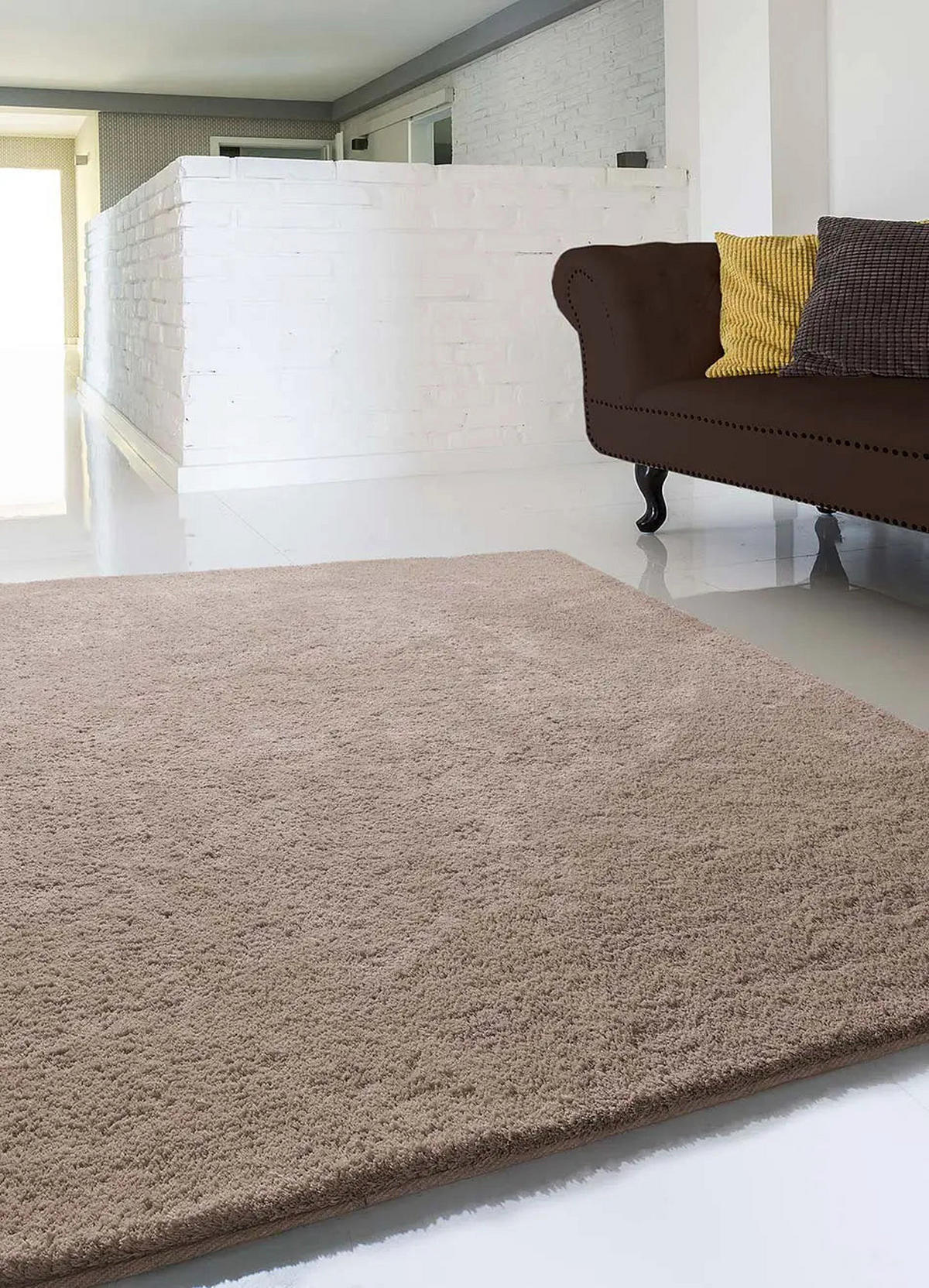HOCHFLORTEPPICH Braun Shanghai 60/110 cm - Braun, Textil (60/110cm) - Atticgo