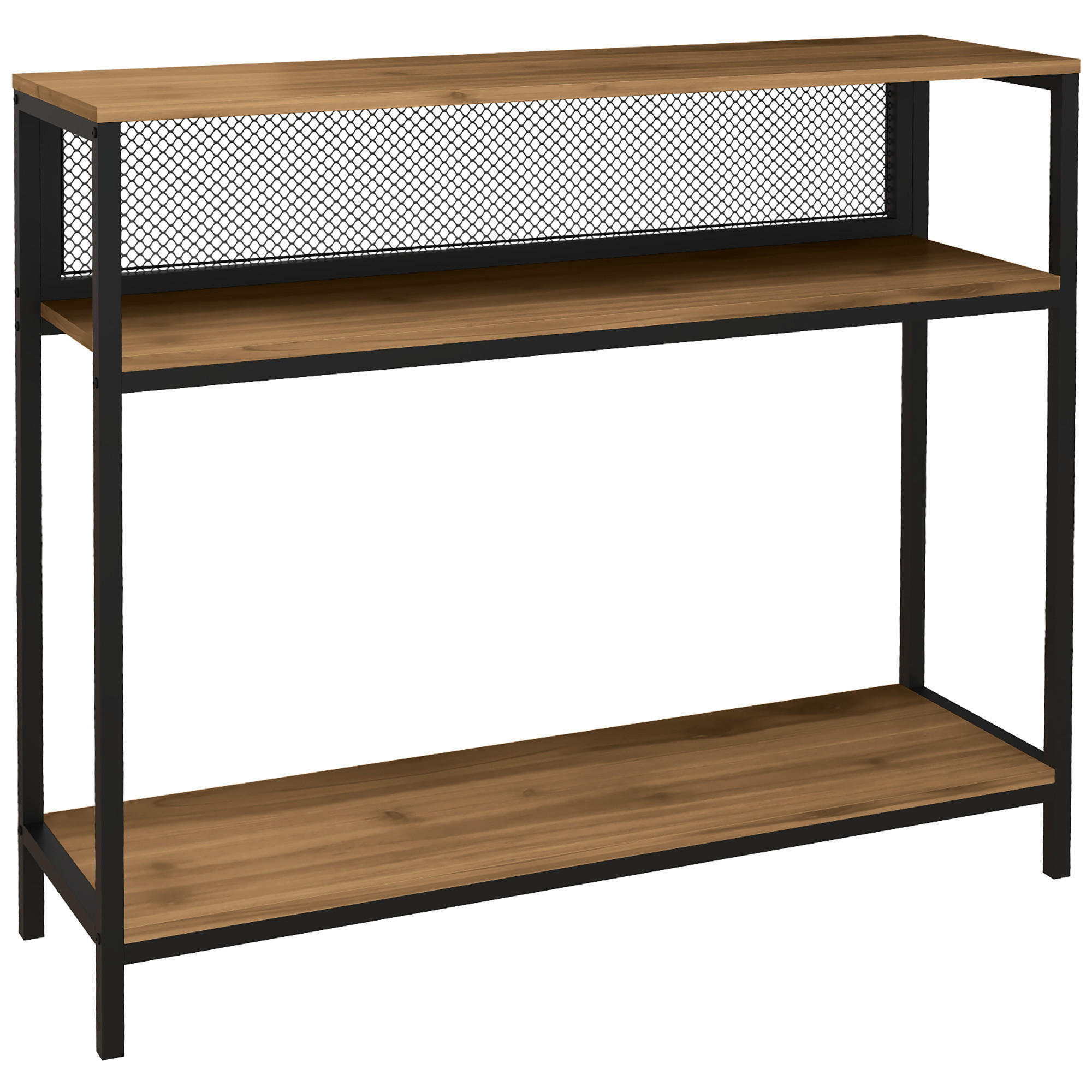 KONSOLENTISCH, Flurtisch mit 2 Regalen, Braun, 100 x 29,5 x 90 cm - Braun, Holzwerkstoff (100/29.5/90cm) - HOMCOM