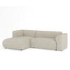 ECKSOFA Melani Beige Grau Chenille-Stoff - Beige/Schwarz, Holz/Holzwerkstoff (253/153cm) - Maison de Reve
