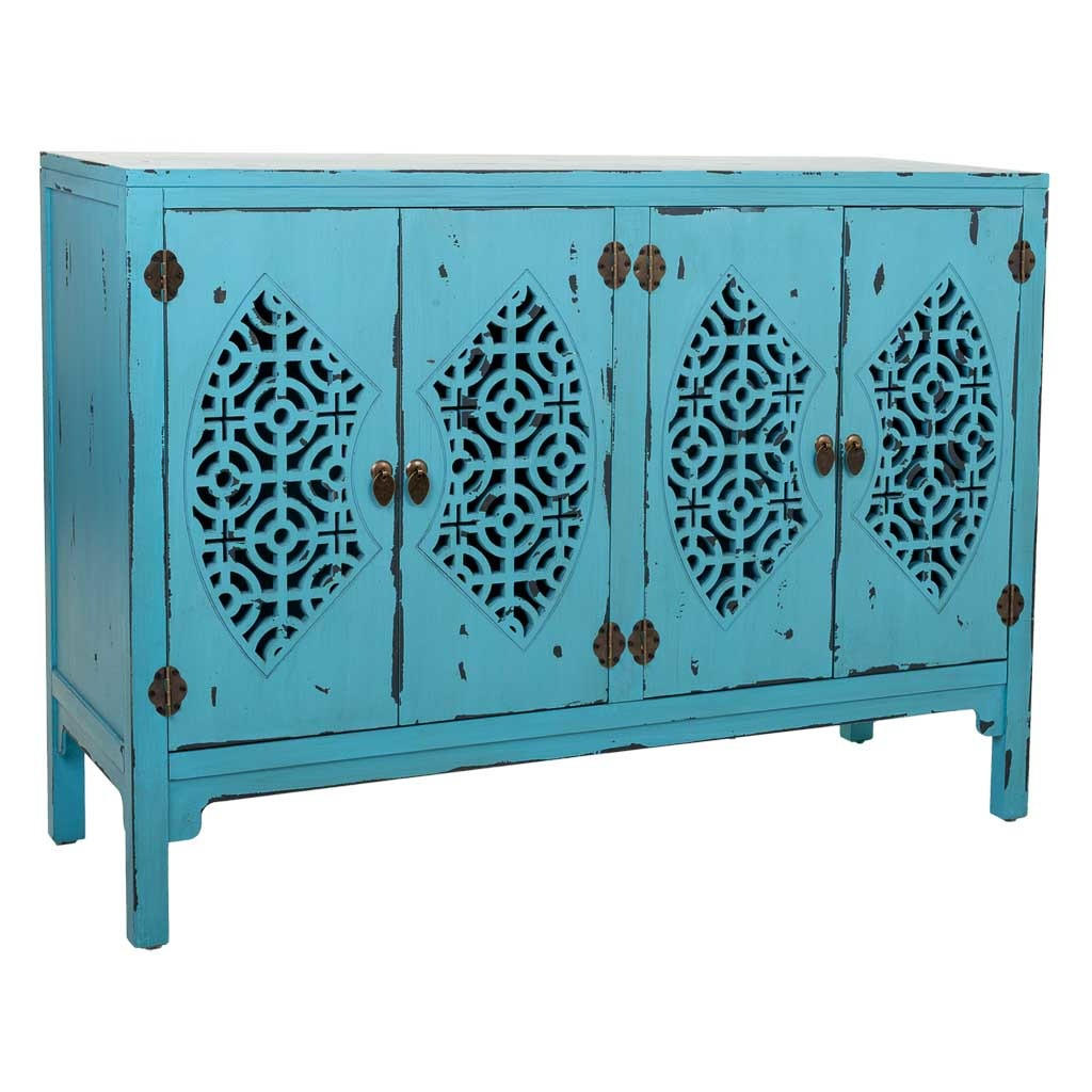 SIDEBOARD aus Holz 120x40x87 cm - Blau, Holz (120/86.5/40cm) - Wanderlust