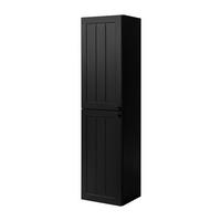 BADEZIMMERSCHRANK, schwarz, 35 x 136 x 27 cm, schwarzer Griff - Schwarz, Holzwerkstoff/Metall (35/136/27cm) - 3XE LIVING
