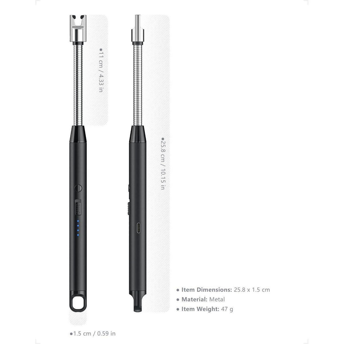 STABFEUERZEUG 2-teiliges Set Lichtbogen USB C Aufladbar - Multicolor, Metall (1.5/1.5/25.5cm)