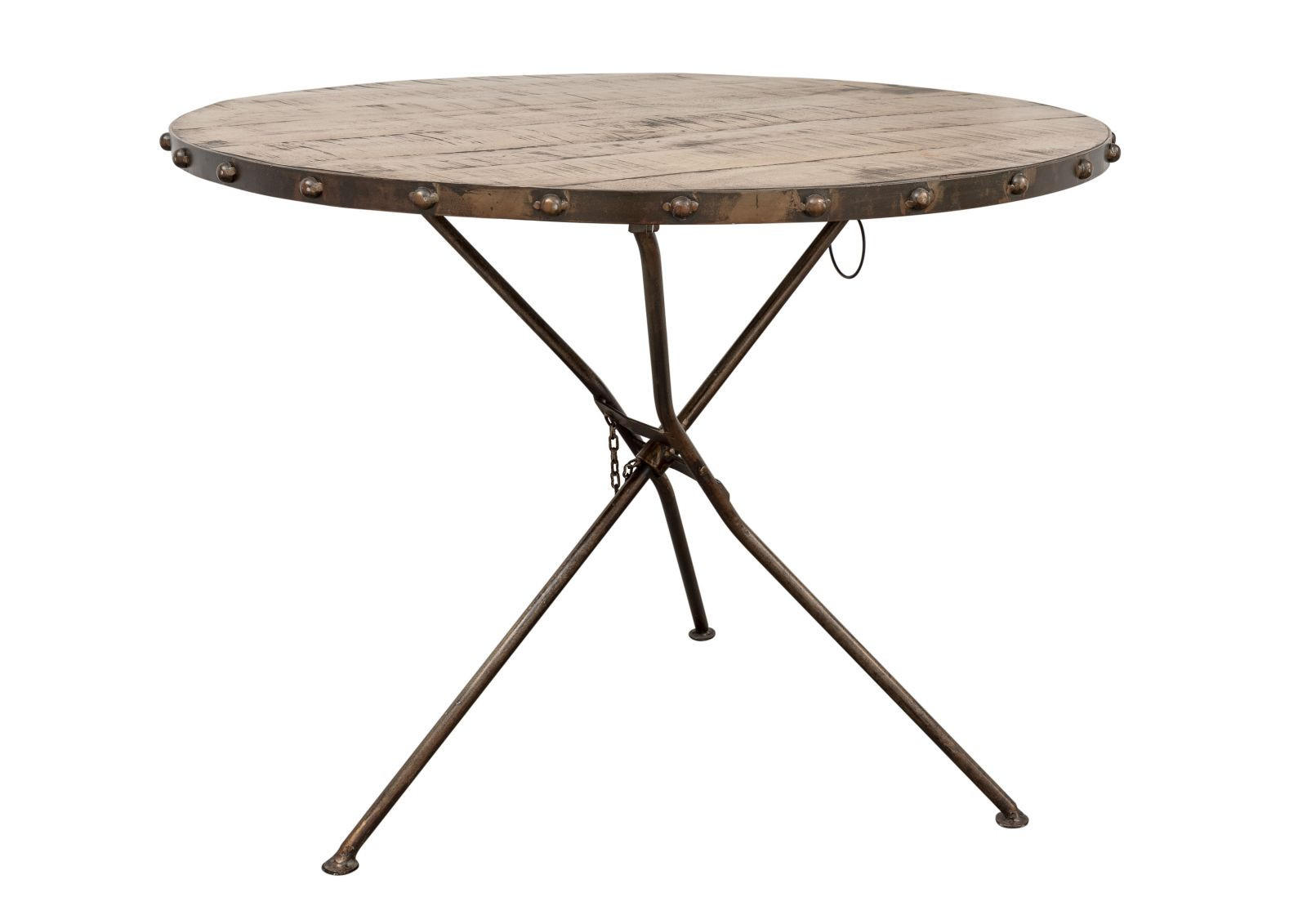ESSTISCH rund Mango100x100x80 braun lackiert HEAVY INDUSTRY #256 - Braun, Holz (100/100/80cm) - Massivmoebel24