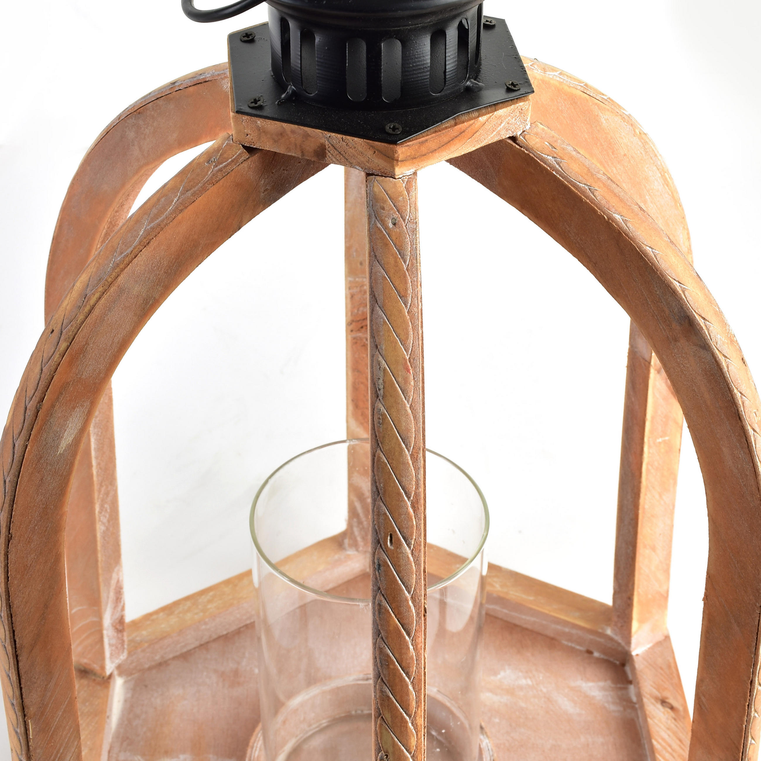 LATERNE Lokke Beige 29x25,5x41,5 cm Holz - Beige, Holz (25.5/41.5/29cm) - Mondex