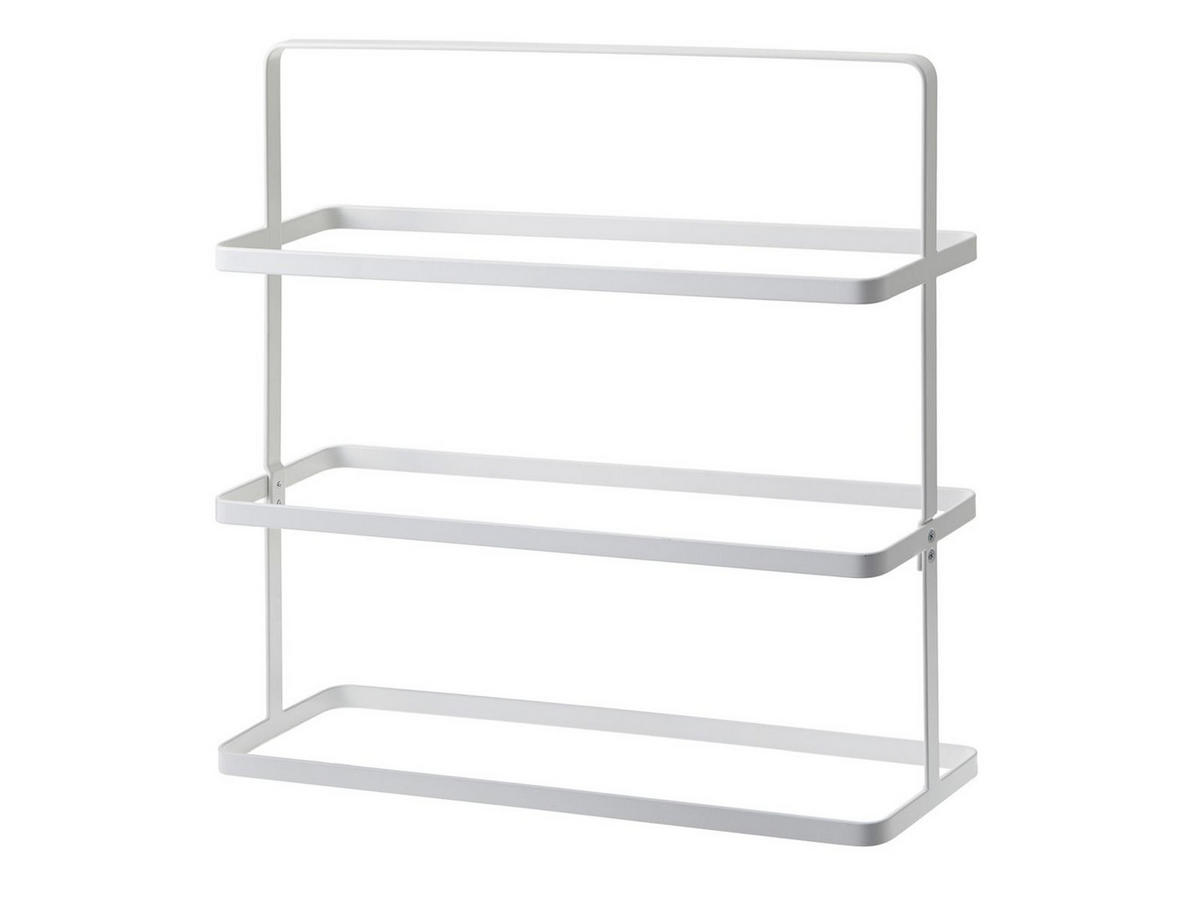 SCHUHREGAL Tower weiß 50/46/14 cm schmal tragbar - Weiß, Metall (50/46/14cm) - Yamazaki