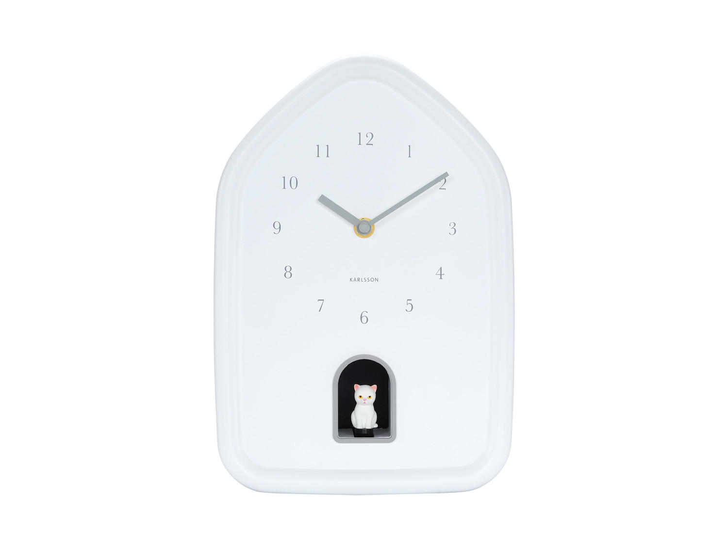 WANDUHR Modern Kitty Weiß 7.5/20/29.1 cm - Weiß, Kunststoff (20/29.1/7.5cm) - Karlsson