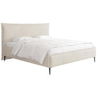 POLSTERBETT Pillow Rise mit Bettkasten, Lattenrost & hohen Metallfüßen in Beige Bouclé 120x200 cm - Beige/Birkefarben, Holz/Textil (120/200cm) - WFL GROUP