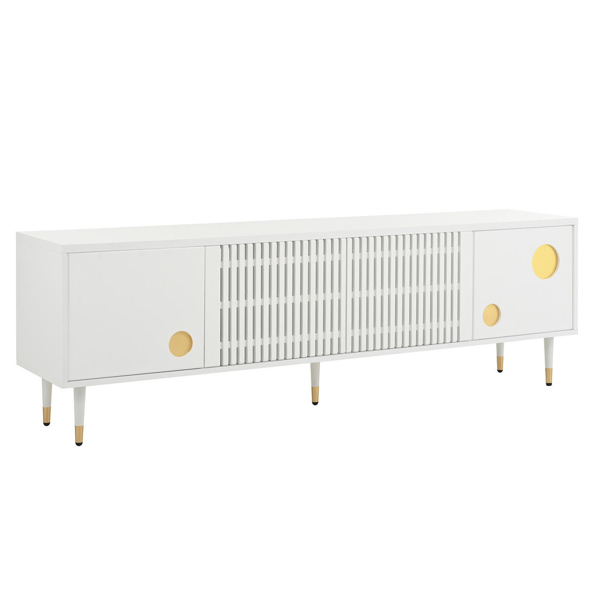 TV-LOWBOARD 170/36/54 cm mit 4 Türen und Kabeldurchlass in Weiß - Weiß, Holzwerkstoff (170/54/36cm) - BEAOK