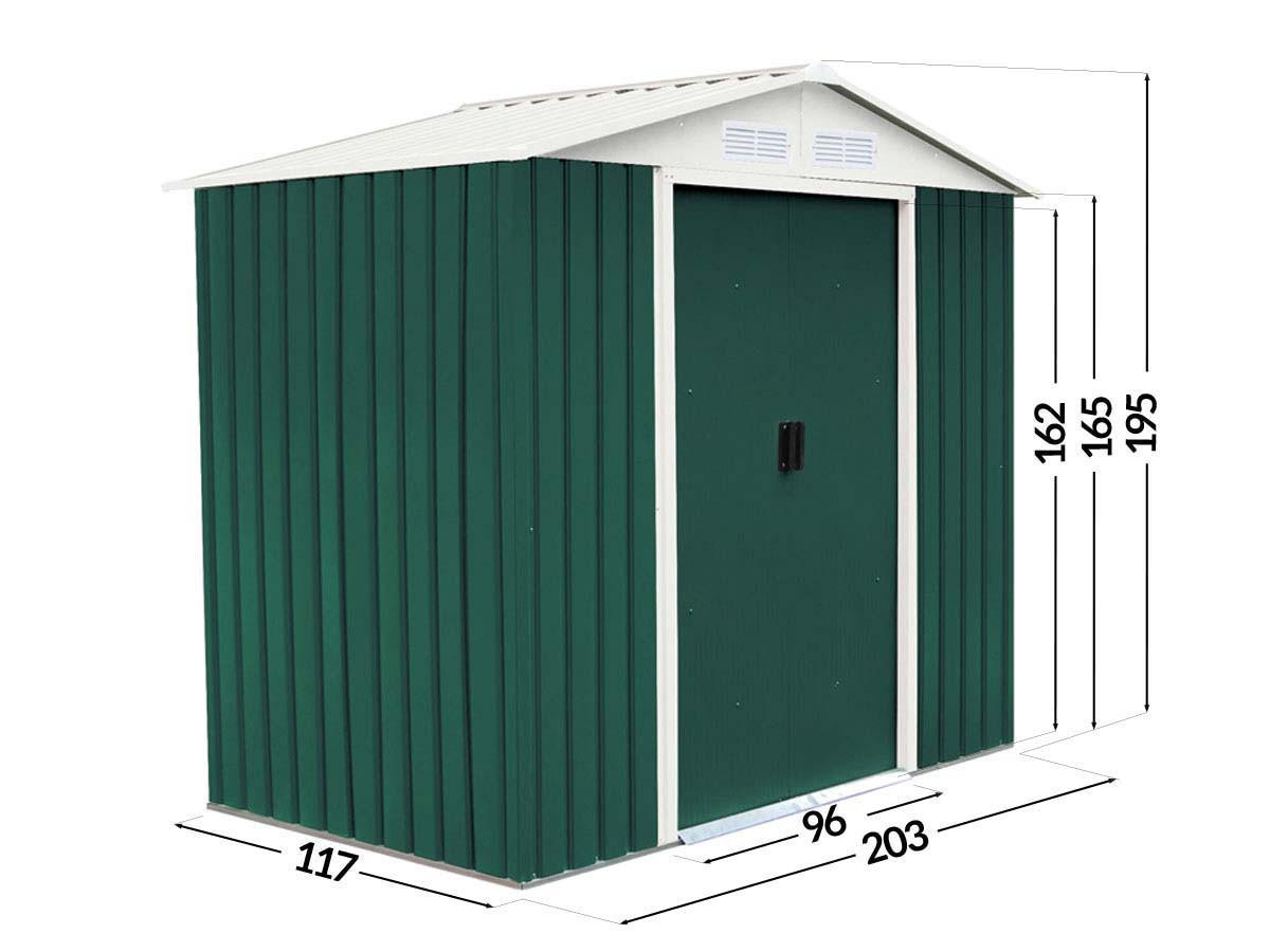 Habitat Garten Metall-Gartenhaus Grün 267x165x245 cm