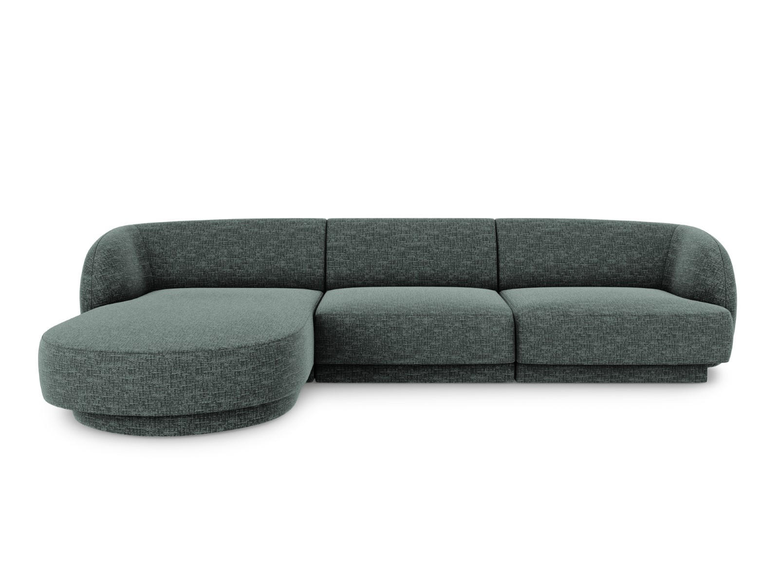 ECKSOFA links Miley aus Chenille-Stoff petrol 4 Sitzplätze - Petrol, Textil (156/255cm) - Micadoni