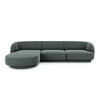 ECKSOFA links Miley aus Chenille-Stoff petrol 4 Sitzplätze - Petrol, Textil (156/255cm) - Micadoni