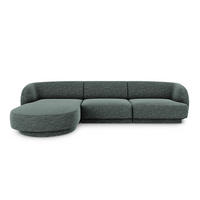 ECKSOFA links Miley aus Chenille-Stoff petrol 4 Sitzplätze - Petrol, Textil (156/255cm) - Micadoni