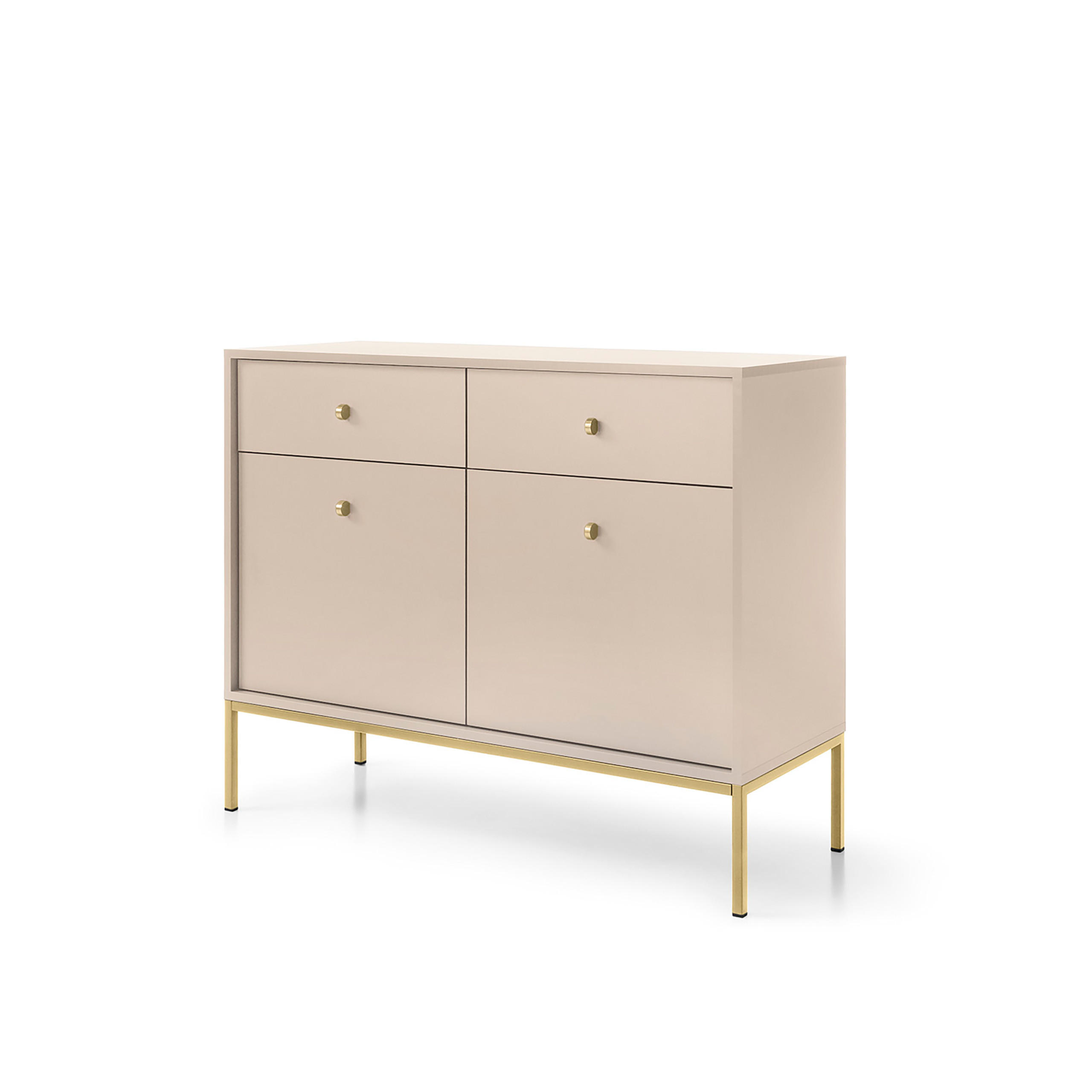 KOMMODE MONDO 104/83/39 cm mit 2 Schubladen 2 Türen Beige - Beige, Holzwerkstoff (104/83/39cm) - MASSENO