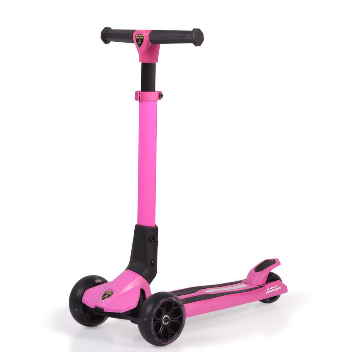 KINDERROLLER Lamborghini pink klappbar PU-Räder ABEC-7 LED-Räder Bremse - Rosa, Metall (59/30/82cm)