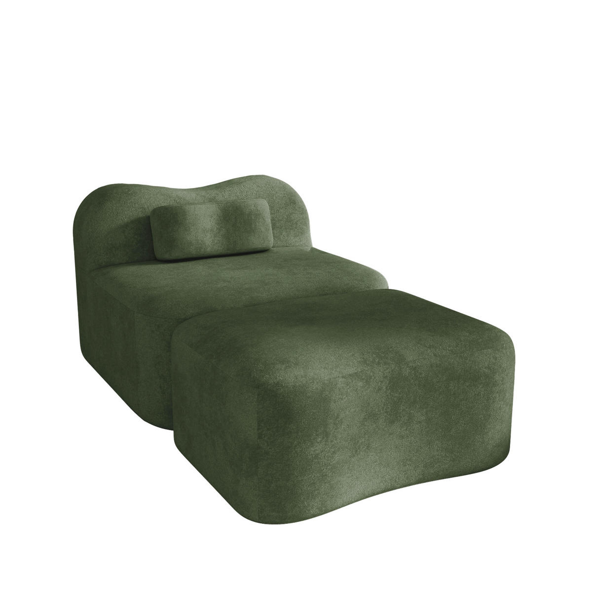 XXL-SESSEL Modular rahmenlos mit Ottoman, DE-42655, Grün - Grün, Textil (96/70/167cm) - ComfortXL