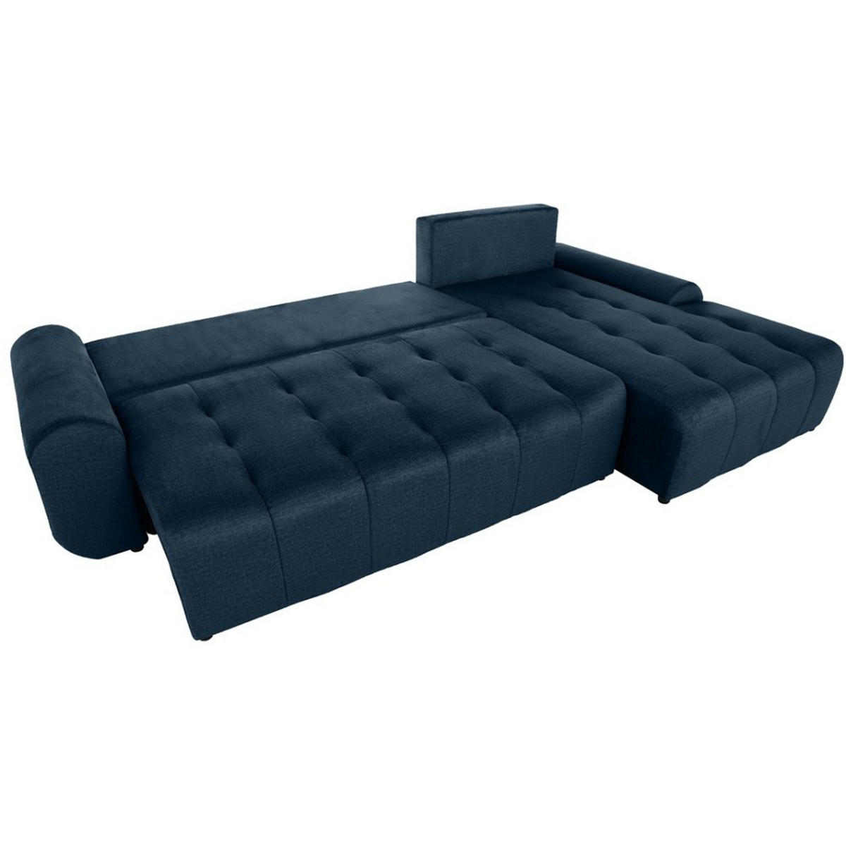ECKSCHLAFSOFA Costa L Dunkelblau rechts - Schwarz/Dunkelblau, Kunststoff/Textil (290/169cm) - Beautysofa
