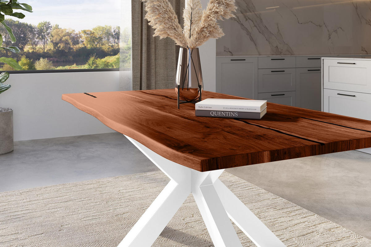 ESSTISCH POLLY - Braun/Akaziefarben, Holz (85/160/77cm) - SAM