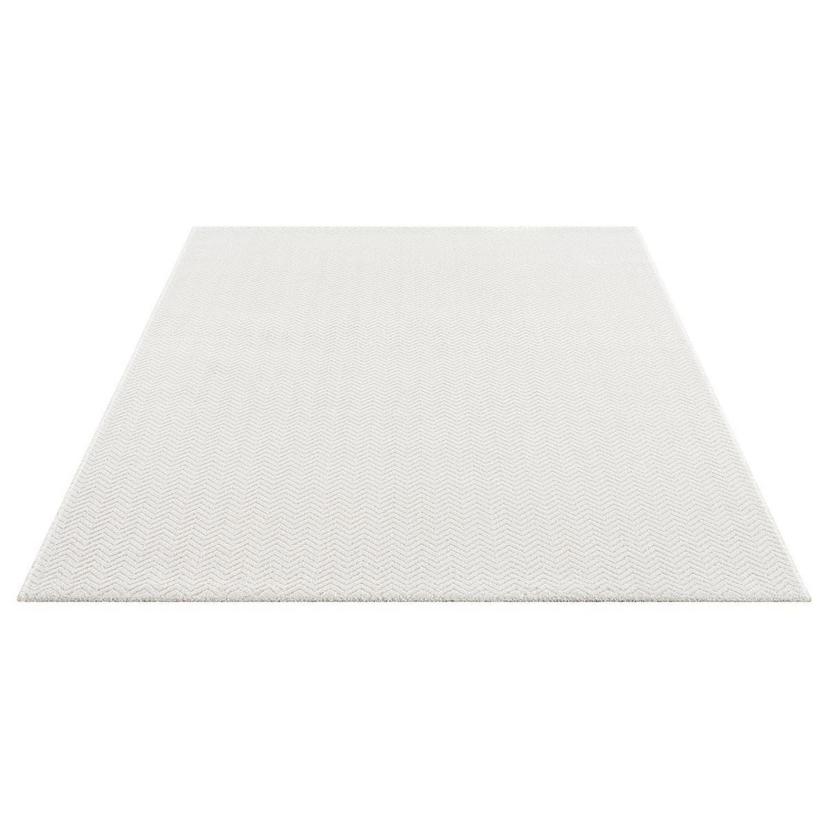 KURZFLOR-TEPPICH Fancy 805 Weiss 120x160 cm - Weiß, Textil (120/160cm) - carpet city