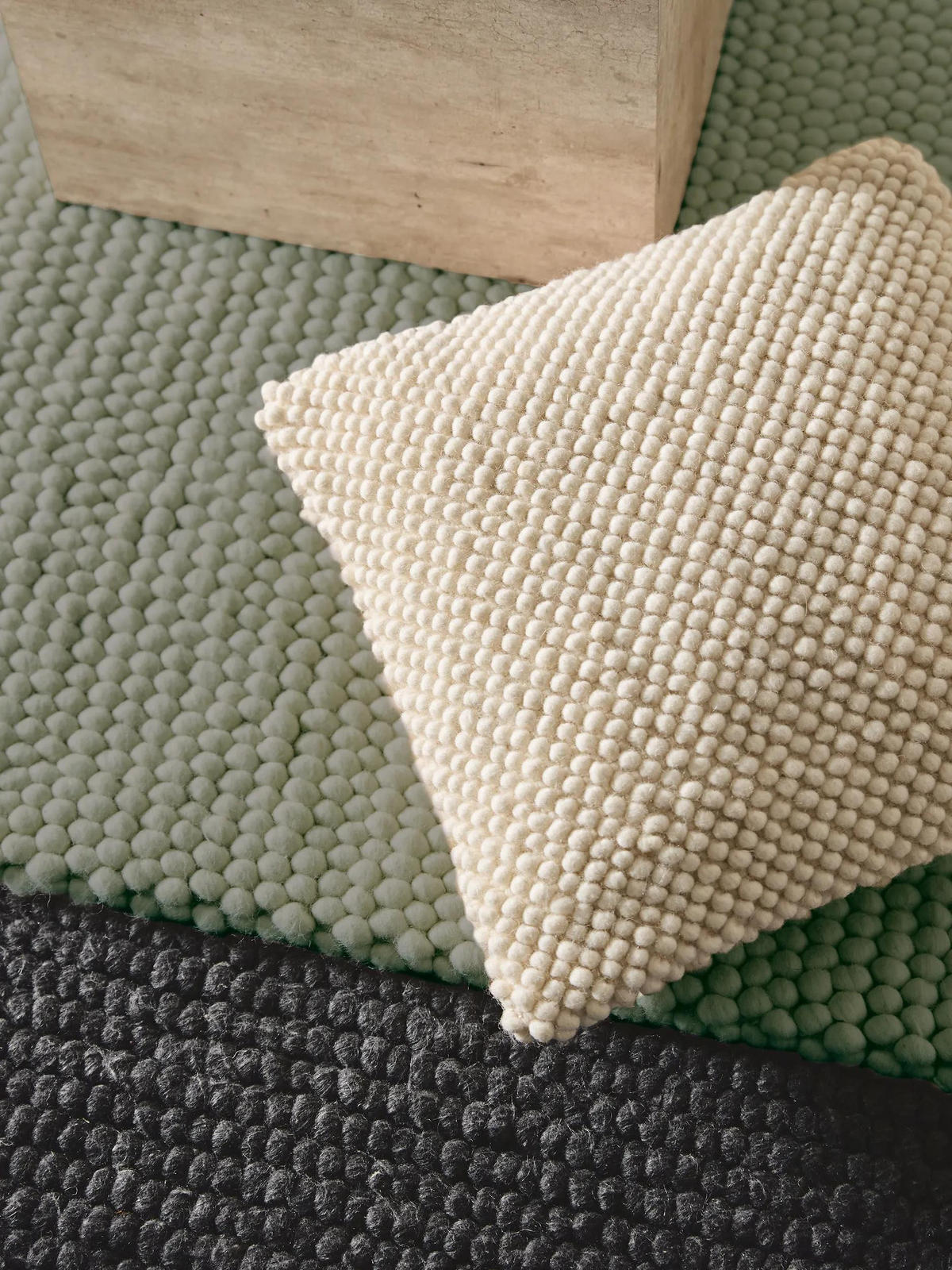 WOLLTEPPICH Beads Anthrazit 160x230 cm - Anthrazit, Textil (160/230cm) - benuta Pure