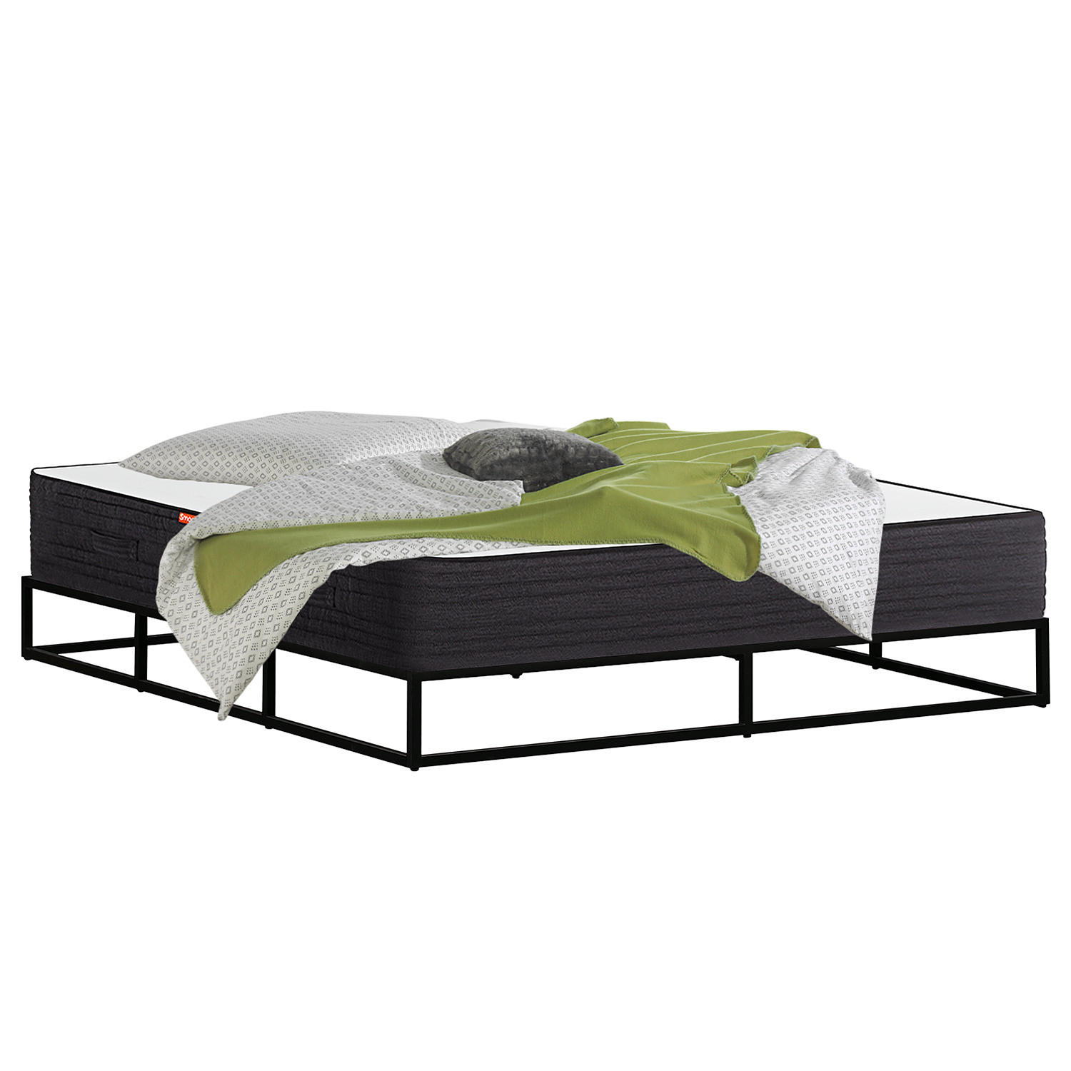 METALLBETT - Schwarz, Metall (160/200cm) - home24