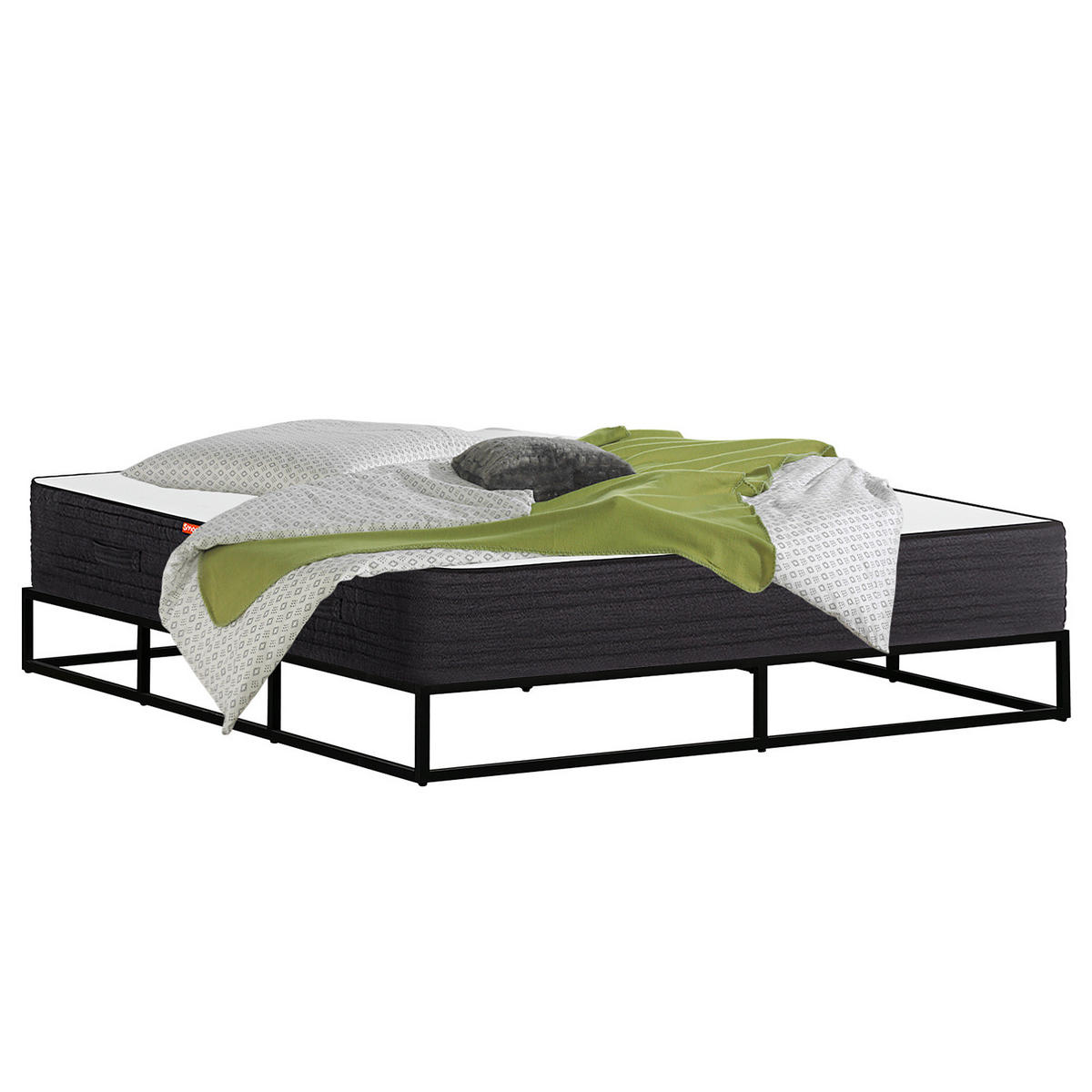 METALLBETT - Schwarz, Metall (160/200cm) - home24