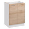 KÜCHENUNTERSCHRANK D60 2D eiche - Eiche Artisan, Holzwerkstoff (60/82/44cm) - roe furniture