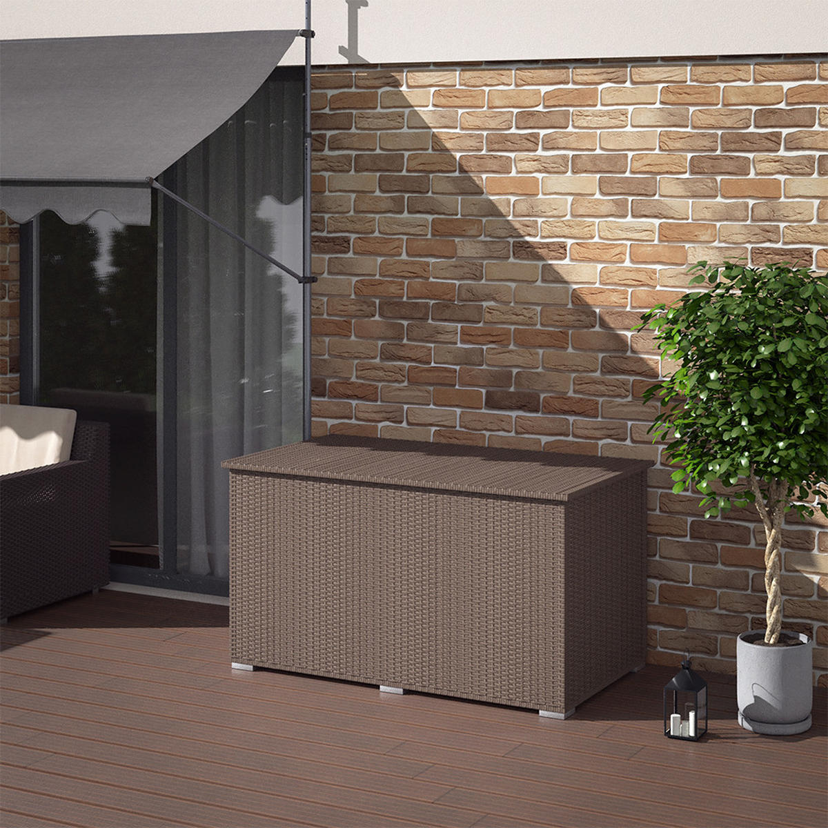 KISSENBOX Braun 146 x 80 cm - Braun, Kunststoff (146/80/83cm) - OK-Living
