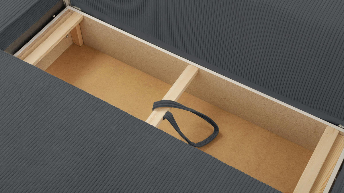 WOHNLANDSCHAFT Cedria Grau 389/145/85 cm mit Schlaffunktion - Schwarz/Grau, Kunststoff/Textil (389/85/145cm) - AX Living