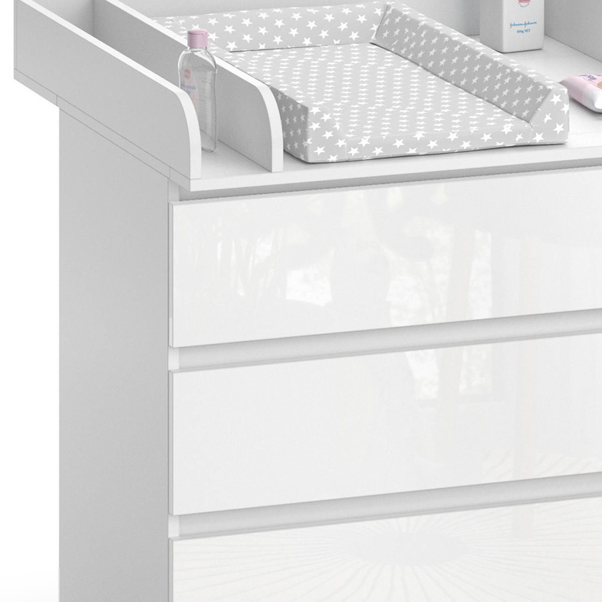 WICKELKOMMODE Emma Weiß 80 x 85.4 cm mit 3 Schubladen - Weiß, Holzwerkstoff (80/87/76cm) - Vicco
