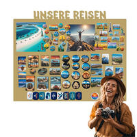 MAGNETTAFEL Unsere Reisen Goldfarben 100x80 cm - Goldfarben, Metall (100/80/0.7cm) - ANWICAR