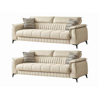 SITZGARNITUR Regina, Beige Stellvariante 3+3 - Beige, Holzwerkstoff/Kunststoff (243/85/95cm)