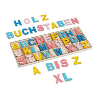 104-TLG.HOLZBUCHSTABEN-SET - Multicolor, Holz (41/17.5cm) - Relaxdays